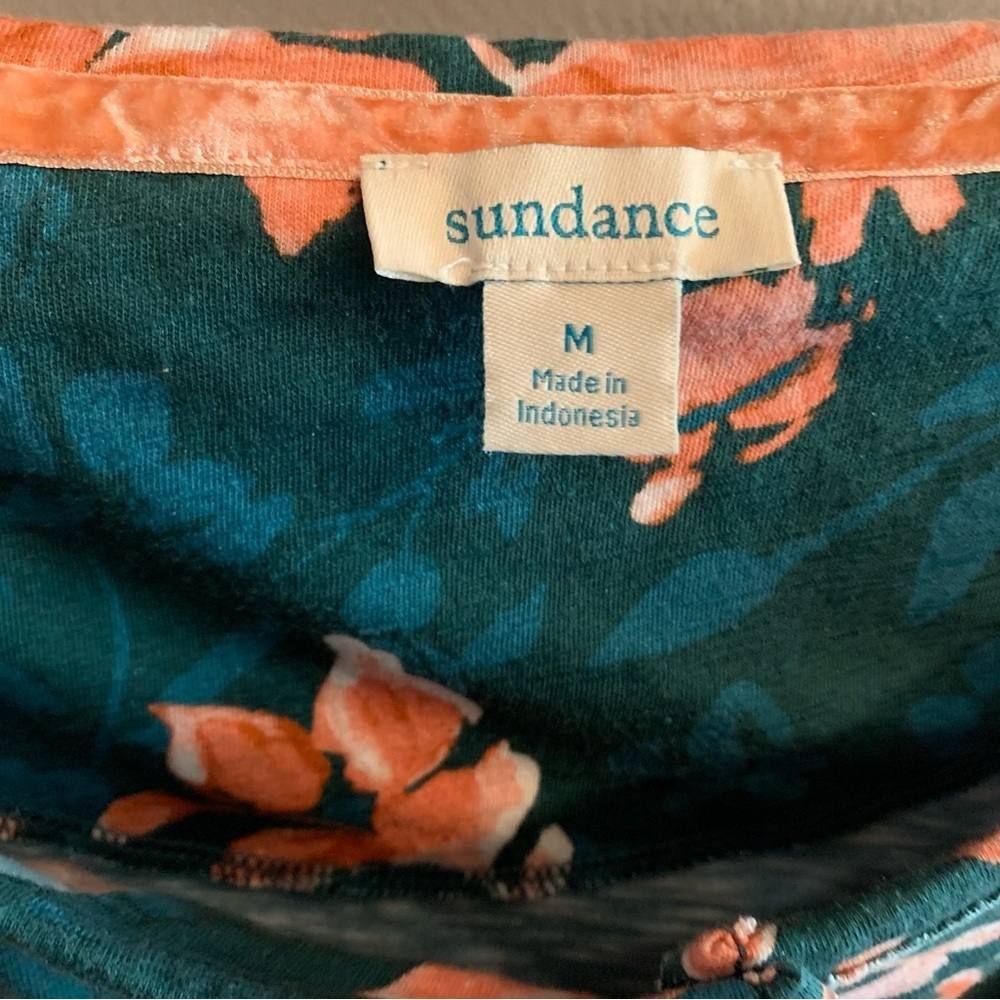 Sundance Rosey Delights Floral Top Henley Tee - Medium View 3